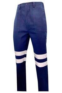 網上下單訂做男裝長褲工作服 地盤開工褲 訂購雙條反光帶 地盤工人褲  物流運輸  地盤褲 雙側袋口   寶藍色工作褲 SKWK111